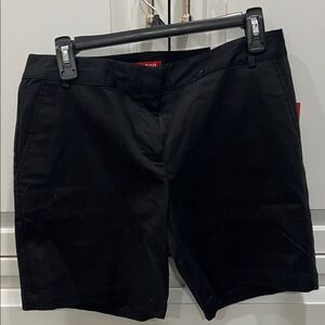 Izod Black Tailored Bermuda Shorts